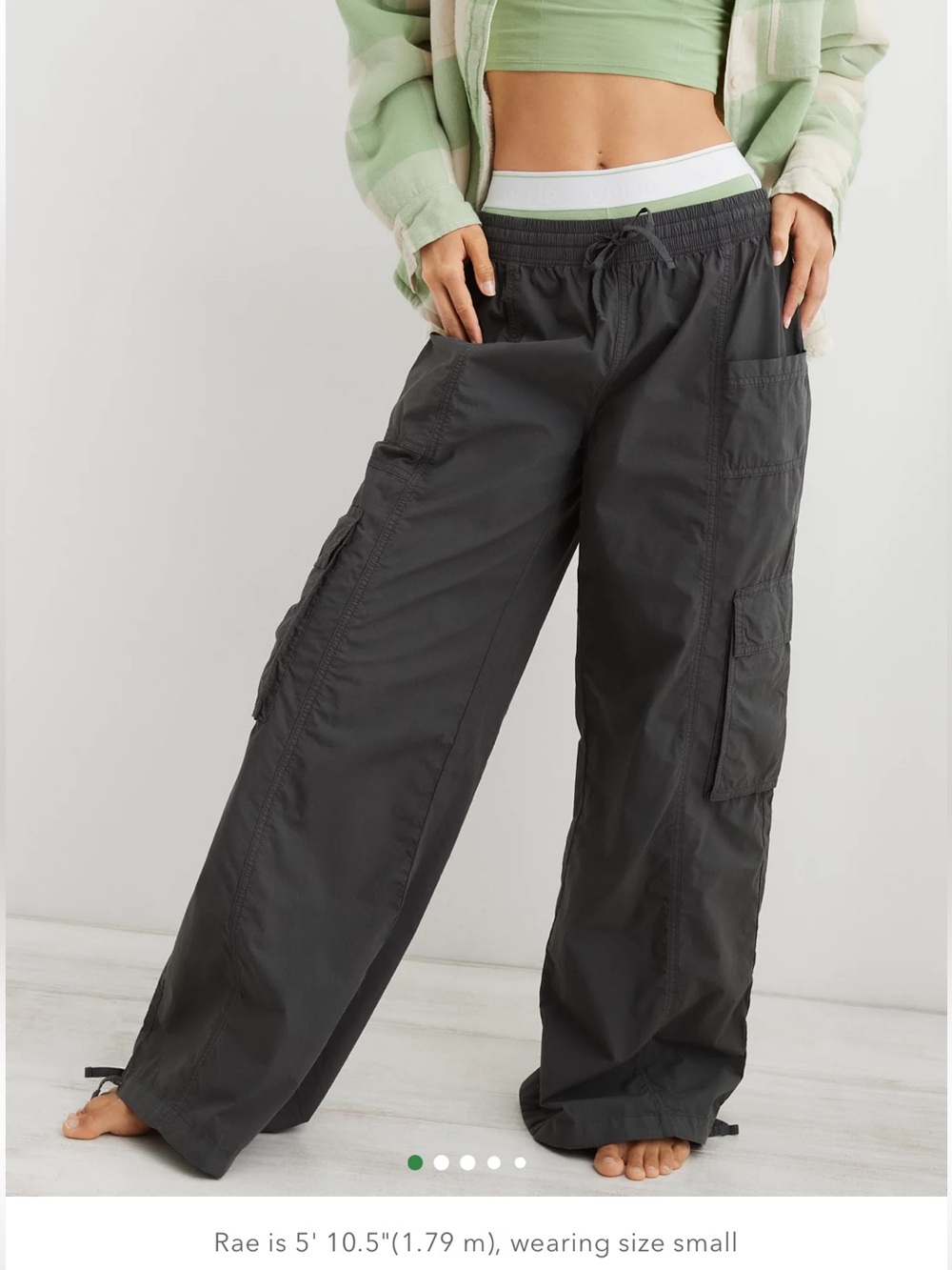 Aerie High Waisted Go-For-It Baggy
Cargo Pant dark gray size XS - Picture 10 of 10